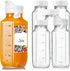 6 Pack 16 Oz Glass Juice Bottles with 2 Pour Spouts, 100%
