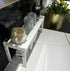 Small Expandable Shelf Organizer, 16~26" Stackable Kitchen Counter Rack for Narrow Space Storage, White