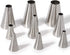 Round Piping Tip Set, 9 Stainless Steel Pastry Tips in Graduated Sizes with 20 Disposable Decorating Bags for Cupcakes,