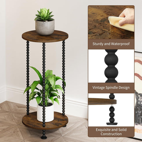 2 23" YINMIT Plant Stand Indoor, Tier Small Plant Stand, Tall Metal Spindle Poles Plant Stands, Corner Flower Pot