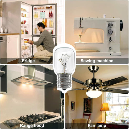 8206232A Light Bulbs for Whirlpool GE Microwave Under Hood - 40W 125V E17, 4-Pack Microwave Oven Light Bulb