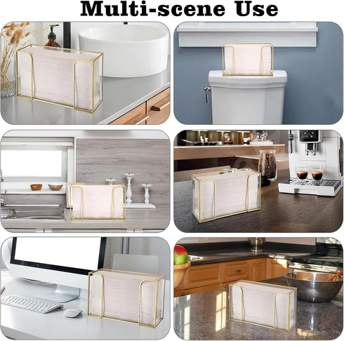 Sumnacon Countertop Bathroom Paper Towel Dispenser Glass Paper Towel Dispenser for Home Bathroom Kitchen Office Toilet
