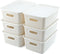 AREYZIN Plastic Storage Baskets with Lid, 6 Pack Lidded Organizing Containers for Shelves & Drawers