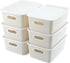 AREYZIN Plastic Storage Baskets with Lid, 6 Pack Lidded Organizing Containers for Shelves & Drawers