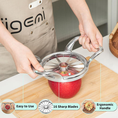 5.5 Inch Slicer,16-Slice LIIGEMI Extra Large Apple Thin Apple Slicer and Corer,Cutter, Divider, Wedger for Fruits