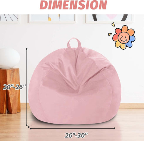 lilanoon 2FT 2' Bean Bag Chair with Ultra Soft Velvet Cover Bean Bag Sofa with Memory Foam Bean Bag Chairs with Large