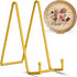 TR-LIFE 4 Pack 10 Inch Gold Large Plate Stands for Display, Metal Picture Frame Holder + Small Easels