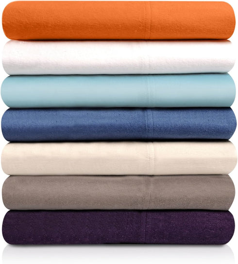 Superior Flannel Cotton Pillowcase Bedding Set, 2 Pillow Covers, Standard, White
