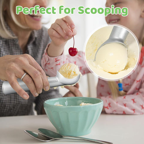 Ice Cream Scoop, 7 inches Nonstick Anti-Freeze Aluminum Scooper Spoon, Heavy Duty Design for Gelato, Cookie Dough,