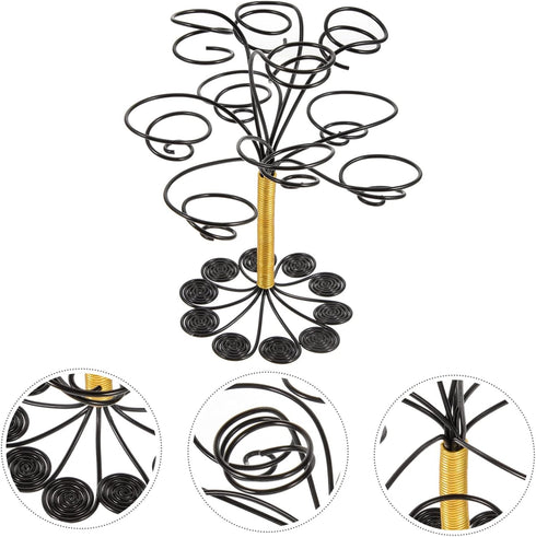 Yardwe Aluminum wire flower stand air plant planter holder air plant display air plant container airplant stand tabletop plant stand tillandsia holder office air pineapple Basin frame