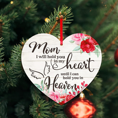 FaCraft Mom Memorial Christmas Ornaments, 3" Mom Christmas Tree in Heaven Ornaments Sympathy Gift for Loss of Mother