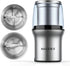 Secura Electric Coffee Grinder and Spice Grinder with 2 Stainless Steel Blades and Removable Bowls