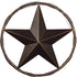 Urbalabs 13 Metal Barn Star Wall Decor, Rustic Texas Lone Star Bronze Brown Finish, Cast Wire Rope Circle Ring for