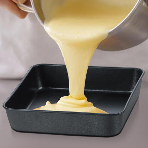 E-far 9x9 Inch Square Baking Pan Set with Lid, Nonstick Metal Bakeware for Lasagna & Brownies, 4 Pieces