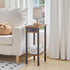 2-Tier BF240UBZ01 HOOBRO Narrow Side Table, Slim End Table with Charging Station, Skinny Nightstand with Open Storage