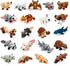 21 Pcs Mini 3D Printed Animal Statues - Movable Joints Realistic Collectible