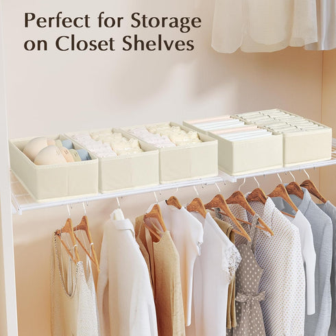 Set 4 Closet DIMJ Drawer Organizers Clothes, of Dresser Organizer Bins, Fabric Organizers and Storage, Shallow Drawer