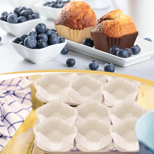 Uiifan 1200 Pcs Square Cupcake Liners 1.77"x1.77" Disposable Greaseproof Paper Baking Cups for Wedding Graduation Party
