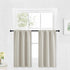 RYB HOME Blackout Short Cafe Curtains, Privacy Light Block Small Window Curtains, W 29 x L 36 inches, Natural, 2 Panels
