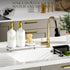 galasily Set Set Gold Soap Dispenser Comes with Stainless Steel Pumps, Instant Dry Tray, and Dish Scrub Brush, Kitchen