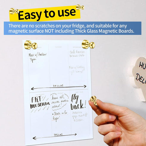 20Pack Gold Fridge Magnets, Small Refrigerator Magnets for Whiteboard, Office, Kitchen, Classroom