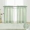 Bathroom Window Curtain Short, Eucalyptus Decor Vine Botanical Boho Sheer Sage Green Patterned RV Curtains, 36 Inch