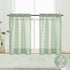 Bathroom Window Curtain Short, Eucalyptus Decor Vine Botanical Boho Sheer Sage Green Patterned RV Curtains, 36 Inch