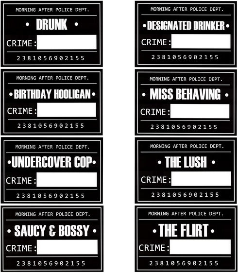 BLUE PANDA 25 Pack Bachelorette Mugshot Signs with Height Chart - Party Decorations