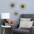 Funerom Golden Floral Wall Decoration, Metal Flower Wall Decor 11x1.5x11 inches
