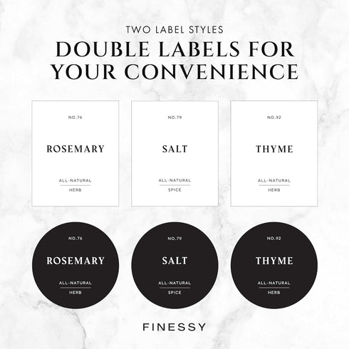4oz 24 Pack Set, FINESSY Bamboo Glass Spice Jars with Labels and Shaker Lids Clear Empty Bottles Glass Spice Containers