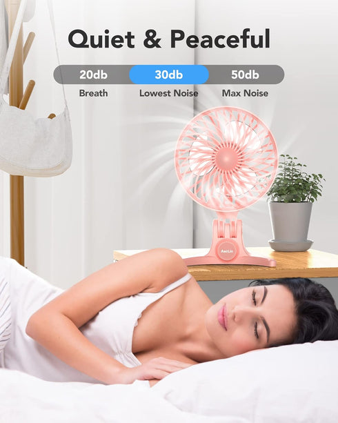 USB Desk Fan, Small Fans with CVT Variable Speeds, Quiet Portable Mini Personal Table Fan for Home Office