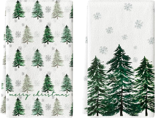 Artoid Mode Green Xmas Tree Merry Christmas Kitchen Towels Dish Towels, 18x26