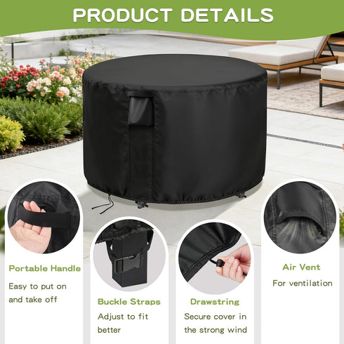 36 Inch 36 28 Inch Patio Furniture Covers Round, Outdoor Round Dinner Table Cover Waterproof, Rounds Patio Coffee Table