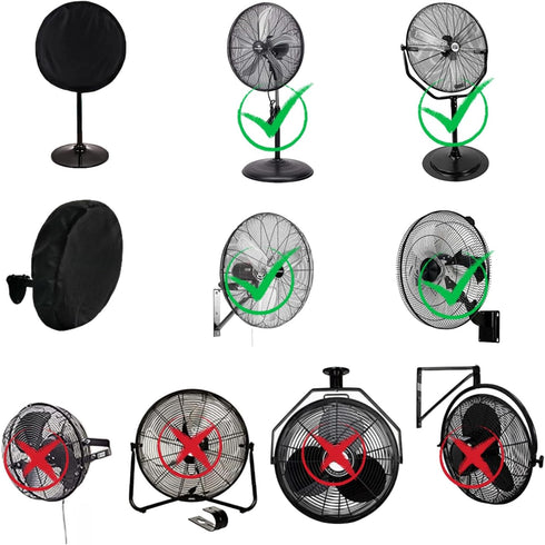 Outdoor Fan Cover, Waterproof & Dustproof, Fits Most 24" & 30" Large Stand Up Pedestal Fans