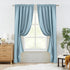 84 Inches 2 52" 84" Melodieux Blue Pom Pom Curtains Long for Bedroom, Living Room Darkening Blackout Boho Curtains