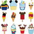 12PCS Summer Mouse Cruise Door Magnets, Cute Ice Cream Stickers for Fridge, Car Door, Whiteboards