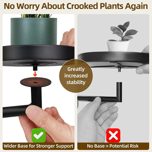 FAMIFAVOR 3 Rotating Window Plant Shelves with Adjustable Knobs, Tiers Metal Wall Shelf for Plants Indoor, Sturdy