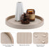 Counter, KINGFOM Round Decorative Tray, PU Leather Vanity Tray Organizer with Gold Trim for Dresser, Coffee Table