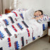 Set Erosebridal Cartoon Train Bed Sheets Red Blue Train Sheet for Boys Child,Kids Vehicles Fitted Sheet Kids Car Theme