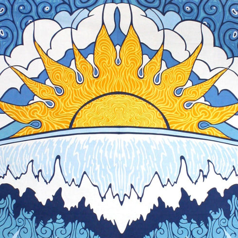 60x 90 Inches Sunshine Joy Sun Wave Surf Tapestry Tablecloth Beach Sheet Wall Art - Classic