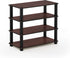 Furinno Turn-S-Tube 4-Tier Shoe Rack, Dark Cherry/Black
