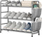 3 Tier Shoe Rack with Side Pockets, Shoe Organizer Space Saver Storage