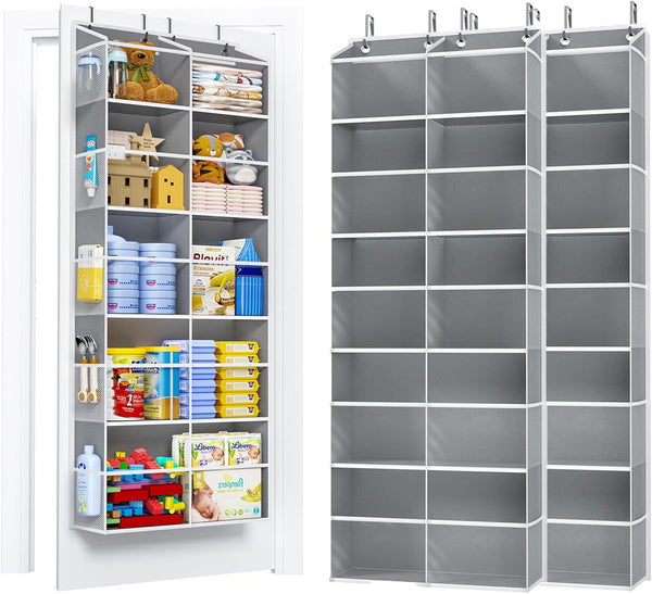 2 Pack 5-Tier Over The Door Organizer with 10 Side Mesh Pockets