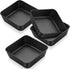 P&P CHEF Nonstick 6 Inch Square Baking Cake Pans, Small Deep Baking Pan for Cake, Lasagna, Pie, 4 Pieces, Black