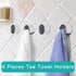 6pcs Push Hooks for Towel | Self-Adhesive Kitchen Towel Holder | Round Wall & Door Mounted Hooks for Bathroom Home