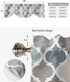 Hostline 42"x12" Valances Curtains for Living Room Retro Blue Moroccan Geometric Pattern Semi Sheer Valance for Windows