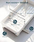 Caumic 304 Countertop Plastic Sink Caddy, Rustproof Sponge Holder for Kitchen Sink with Stainless-Steel Brush Holder