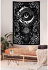 Riyidecor Gothic Vertical Tapestry, Wiccan Witch Wall Hanging Moon Tarot 30Wx50H Inch, Black White Aesthetic Decor