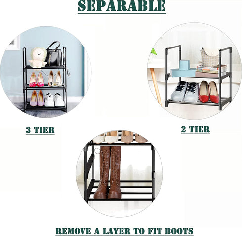 5 Closets OYREL Shoe Rack, Sturdy Metal Shoes Rack Organizer,Narrow Shoes Stand Shelf Tier Shoe Racks for Small Space