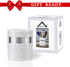 Home Acre Designs Large Ceramic Kitchen Utensil Holder, Farmhouse Countertop Crock in White/Silver